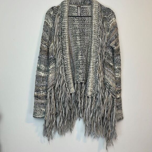 Free People Sweaters - Free People Gray Birkenstock Tassel Fringe Sweater M